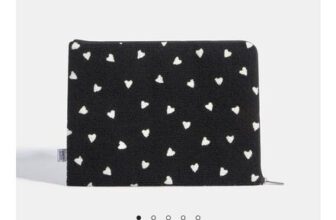 Ditsy Heart Fuzzy Laptop Case