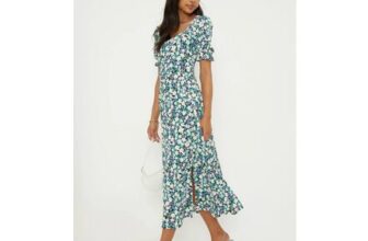 Dorothy Perkins Floral Sweetheart Neckline Midi Dress