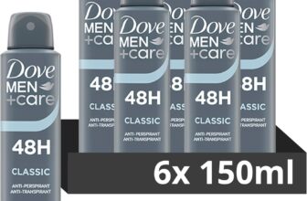 Dove MenCare Classic Anti-Perspirant Aerosol Deodorant Spray with ¼ moisturising cream for 48 hour protection against sweat and odour 6x 150 ml