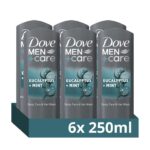 Dove MenCare Eucalyptus Mint 3-in-1 Hair, Face and Body Wash Body Cleanser shower gel 6x 250 ml