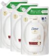 Dove Moisturising Eco-Refill for Liquid Hand Wash Nourishing Silk Effective Antibac Cleansing for 24H Nourishment and Instantly Soft Skin 500ml, 3 Pack