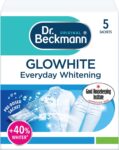Dr. Beckmann Glowhite maintains brighter white laundry 5 In-Wash Sachets