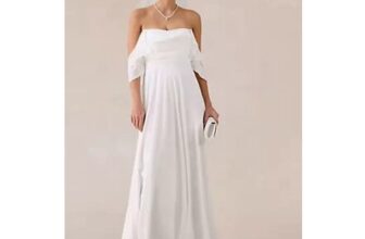 Draped Chiffon Wedding Dress