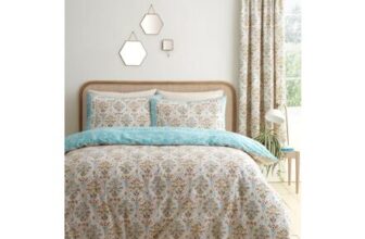 Dreams & Drapes Edena Decorative Floral Reversible Natural Duvet Cover Set