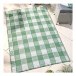 Dreams & Drapes Gingham Outdoor Rug 120cm X 170cm Green