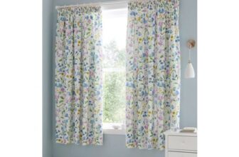 Dreams & Drapes Sweetpea Floral Easy Hang Lilac Pencil Pleat Curtains