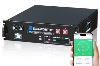 ECO-WORTHY LiFePO4 Battery 48V 100Ah,5.12kWh Server Rack with Bluetooth & WiFi,For Home,Workshop,Shed,Off-Gird System