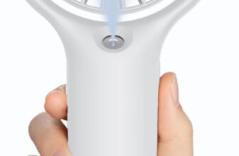 ERUW Handheld Fan with Water Mist, Portable Mini Fan, Small USB Rechargeable Fan with 3 Speeds for Office Bedroom Outdoor Travel (white)