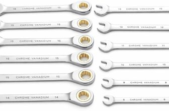 EVERGOODS 12-Piece Combi Spanner Set Metric Combination Wrench Set Metric Wrench Sets 8-15mm Double Ended Open Box End Spanners Hand Tool Set for Auto & Mechanical Repair