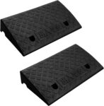 EVERGOODS 2PCS Kerb Ramp 49.6 27 8.8cm Wheelchair Ramp Slope Non-Slip Step Ramp for Car Caravan Trailer Wheelchair Disabled Acces