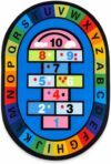 EVERGOODS Kids Educational Play Mat Cartoon Crawling Rug for Boys and Girls, Learning Floor Mat for Playroom, Nursery, Bedroom, Indoor Activities, 11579cm