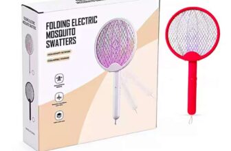 EXCLUSIVE3-in-1 Folding Electric Mosquito Swatter – USB Rechargeable 500mAh, 2-3 Hour Battery (45 X 23 CM)