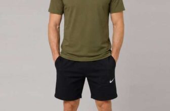 EXCLUSIVENike Mens Olive T-Shirt & Black Shorts Set Casual Sportswear Outfit ( other colour combinations available ) w/code