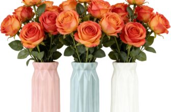 Eastrise Plastic Vases, Nordic Geometric Flower Vases for Dried/Fresh Flowers, Unbreakable Desktop Decor for Living Room, Kitchen, Office, Wedding (3 Colours)