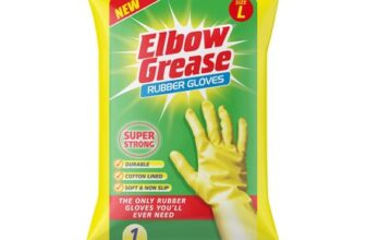 Elbow Grease Rubber Gloves, Cotton-Lined, Large, Non-Slip