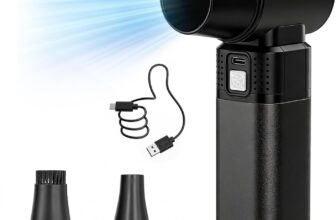 Electric Air Duster, 130000 RPM Cordless Air Blower, 4-Speed Rechargeable Dust Cleaner for PC, Keyboard & Car, Aluminum Portable Jet Fan