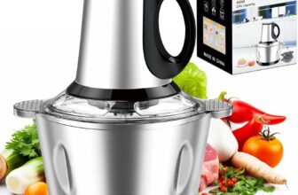 Electric Mini Food Chopper, 3-Speed Control 600W Meat Grinder with 2L Stainless Steel Bowl for Kitchen Cooking, Baby Food, Pet Meals
