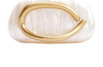 Elegante Evening Clutch in PU Leather for Women – Crossbody Bag with Metallic Accents – Trendy Shoulder Bag for Weddings and Special Occasions