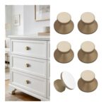 Elistonie Self-Adhesive Knobs, Morandi Color, No-Drill, Gold, 6pcs