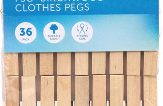 Elliott 36 FSC Strong Grip Hardwood coil spring clothes Pegs for washing lines, clothes horse and Arts & crafts use, free from plastic and 100% recyclable, for all laundry types