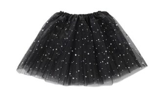 Embhlitfe Sparkly Tutu Skirt for Girls, 30cm Black 3-8 Years