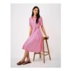 Emma Jersey Shell Printed Short Sleeve Dress in Pink