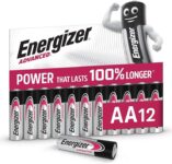 Energizer Advanced AA Batteries (12 Pack) – 1.5V Alkaline – Up To 100% Longer Lasting – Ideal for High-Drain Devices