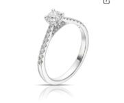 Engagement Ring The Forever Diamond Platinum Solitaire Shoulder Detail 0.50ct Diamond Ring