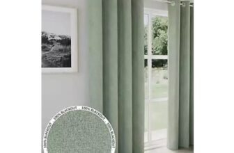 Enhanced Living Austin Textured Weave Blackout Pair of Curtains