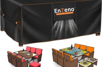 Enzeno Patio Furniture Set Cover Waterproof, Outdoor Dining Coffee Table Chair Covers Rectangular