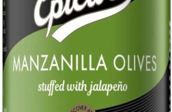 Epicure Manzanilla Olives Stuffed with Jalapeno Gourmet Stoneless Pitted Spicy Green Olives in Jar, 350 g (Pack of 1)