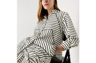 Et Vous Black Stripe Satin Co Ord Shirt