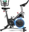 Exercise Bike Indoor Cycling Bike 136 kg Weight Capacity Magnetic Stationary Bike Fitness Spin Bike with LCD Display and APP for Home