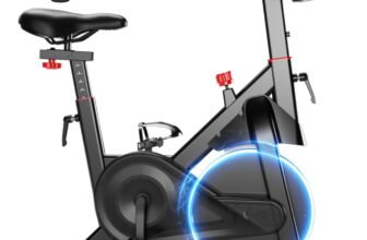 Exercise Bike Indoor Cycling Bike 136 kg Weight Capacity Magnetic Stationary Bike Fitness Spin Bike with LCD Display and APP for Home