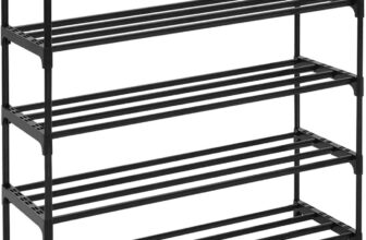 Expandable Shoe Rack Under Cabinet Shelf for Shoe Clothes Closet Shoe Rack Adjustable 40 to 70cm Closet Hanging Organizer for Closets Bedrooms Dormitories (4 Tier Black)