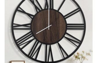 Extra Large Silent Rustic Metal Wood Face Wall Clock