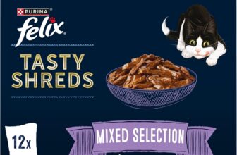 FELIX Tasty Shreds Mixed Selection in Gravy Wet Cat Food 12x80g (Pack of 4)