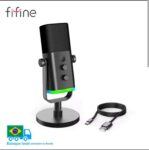 FIFINE USB/XLR Dynamic Microphone with RGB Control/Headphone jack/Mute,MIC with code – FIFINE Official Store