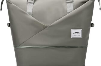 FIORETTO Womens Expandable Travel Duffle with Laptop Compartment, Water Resistant Gym Weekend Overnight Bag, Grey