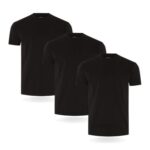 FM London 3 Pack Mens Cotton Lightly Fitted T-Shirts