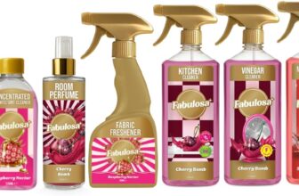 Fabulosa All-in-One General Household Cleaning Bundle, Cleaners and Fresheners, Antibacterial Sprays and concentrated Disinfectants, Long Lasting Fragrance, 9 Pack, Juicy Pop