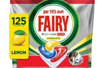 Fairy Platinum Plus All In One Dishwasher Tablets, Lemon, 125 Pack