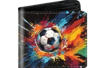 Fakcrkun Kids Wallet, Watercolor Football Theme, RFID Blocking, Coin Pocket