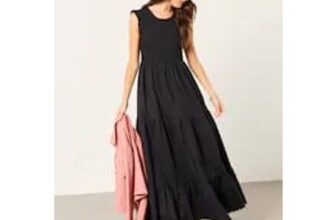 FatFace Anais Black Maxi Dress
