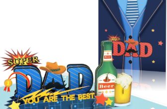 Fathers Day Card from Son Daughter Happy Funny Pop up Best Dad Birthday Beer Greeting Card for Super Daddy Stepdad Dad-in-law Grandad, Bluey Tie Includes Envelope Note Tag