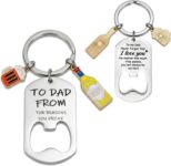 Fathers Day Dad Gifts, Bottle Opener Keyring, Birthday Gifts for Dad, Birthday Gift from Daughters & Sons, Presents for Daddy On Christmas, Fathers Day, Valentines Day (Silver)