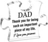Fathes Day Gifts for Dad from Daughter SonPuzzle Shaped Acrylic Plaque Dad Gifts for Men Father GrandpaUnique Presents for Dad on Fathers Day Christmas Birthday Anniversary