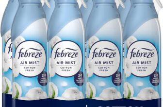 Febreze Air Freshener for Room Spray & Bathroom, Cotton Fresh, 185ML x 8 Packs, Air Fresheners for Home