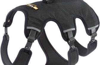 Ferplast Adjustable Dog Harness S Chest 46-56 cm with Handle, Black Padded reflective dog harness for comfort, control and safety on walks, hikes and outdoor adventures
