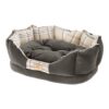 Ferplast CHARLES 60 Padded Cat & Dog Bed, Black/White